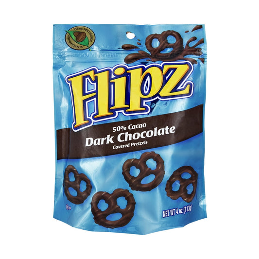 Pretzels, Dark Chocolate Covered 4 oz (113 g) 50 % cacao. Made with real Nestle dark chocolate. 115 mg polyphenol antioxidants. So completely irresistible you'll make up excuses to eat 'em. I want to explore my dark side. Because Im not afraid of the dark. Dark colors make me look thin. What's your excuse? Made on equipment that also processes nuts and peanuts. 4 oz (113 g) Stamford, CT 06905 DeMet's Candy Company