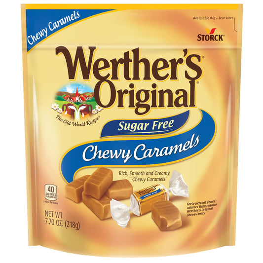 Enjoy the smooth texture and classic flavor of Werther's Original irresistably chewy caramels without the sugar. Werther's Original Sugar Free caramel candy has all the delicious buttery and creamy flavor of Werther's Original without the sugar. Werther’s Original is made with only the finest ingredients blended together with the same passion and care our first candy maker, Gustav Nebel, brought to every candy he crafted. Made with real butter and fresh cream, for a one of a kind taste.