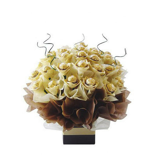 Sometimes you can say "Thank You" or "I Love You" with a bouquet like this one. How about a Ferrero Rocher Candy Bouquet instead of Flowers?! All Chocolates are fresh when your order arrives.