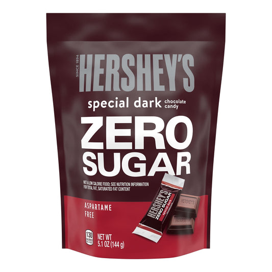 There's happy, and then there's HERSHEY'S happy. HERSHEY'S SPECIAL DARK zero sugar chocolate candy bars make life more delectable even with dietary restrictions. These sugar free candies are the perfect treat for countless special and everyday occasions. HERSHEY'S Zero Sugar chocolate candy bars can be used to stuff festive Christmas stockings, stock up for Halloween trick or treat bags, fill springtime Easter baskets and create Valentine's Day gift bags and party favors for everyone you love.