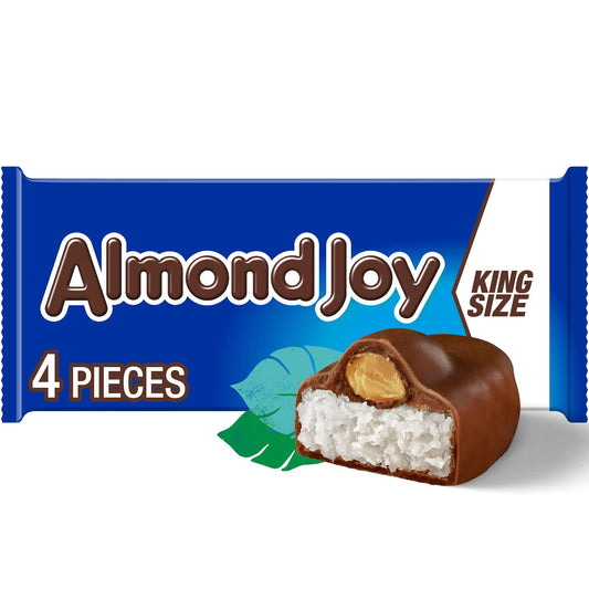 Island time is all the time when you take a bite of a king size ALMOND JOY chocolate candy bar. When you need a break from the weekday craze, escape into a paradise of bliss when you bite into a delicious fusion of creamy chocolate candy, sweet coconut and whole almonds. It's the perfect treat to eat wherever life takes you. No doubt, it's an ALMOND JOY candy bar! Indulging in this sweet combination is the perfect way to relax during the workplace craze or throughout an eventful weekend.