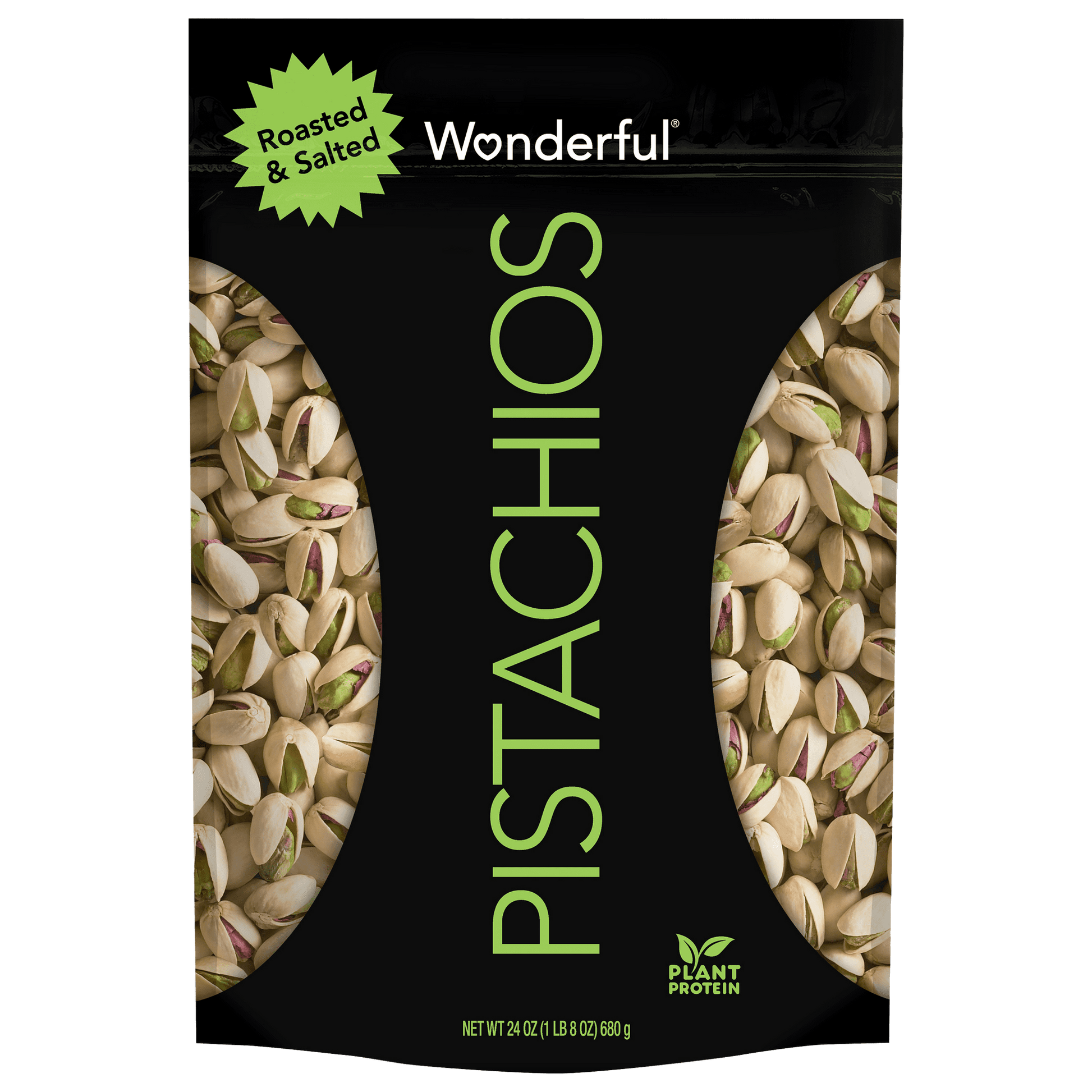 One 24 Ounce Bag of our Roasted & Salted In-Shell Wonderful Pistachios. Wonderful Pistachios are a smart, healthy choice for folks around the world. Located in California’s fertile San Joaquin Valley, Wonderful Pistachios & Almonds owns, cultivates and harvests more than 75,000 acres of pistachio and almond orchards, and delivers pounds of nuts globally each year. The warm days and cool nights work in harmony with the region’s natural soils to create the perfect growing climate. We then carefully tend and h