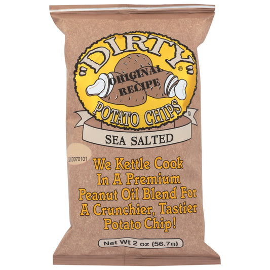 Bring a classic salty snack staple to your next snack time with Dirty Kettle Cooked Sea Salt Potato Chips. The remarkably savory crunch will be a sure crowd-pleaser on their own or served with your favorite dip!