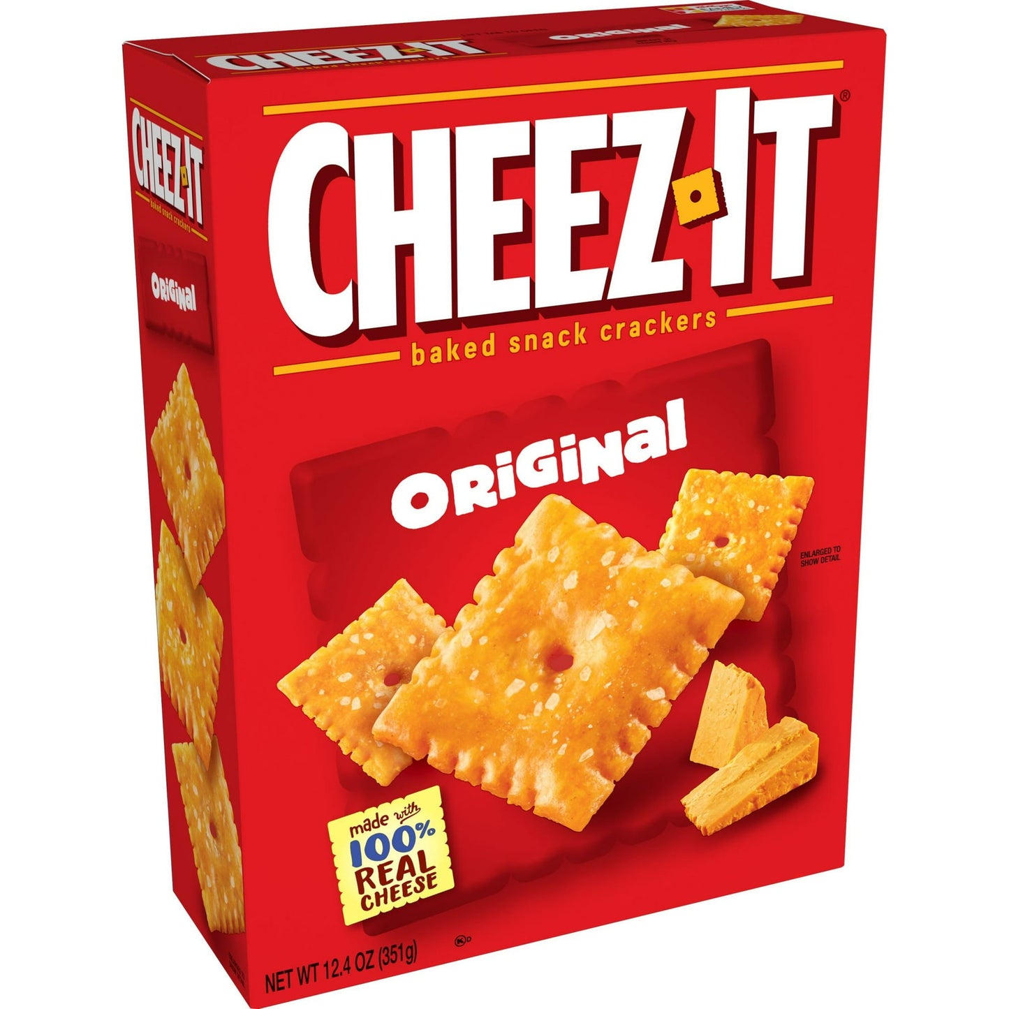 Outrageously cheesy and ridiculously craveable, Cheez-It baked snack crackers are deliciously crunchy little crackers that have captured cheese-lovers for decades. Discover a crowd-favorite snack made with 100% real cheese baked to crispy perfection for an irresistible taste in every crunchy bite. Each lightly salted cracker is loaded with a burst of cheesy flavor; Cheez-It baked snack crackers are a fan-favorite for game night, school snacks, family movie nights, party spreads, late-night snacking, and so 