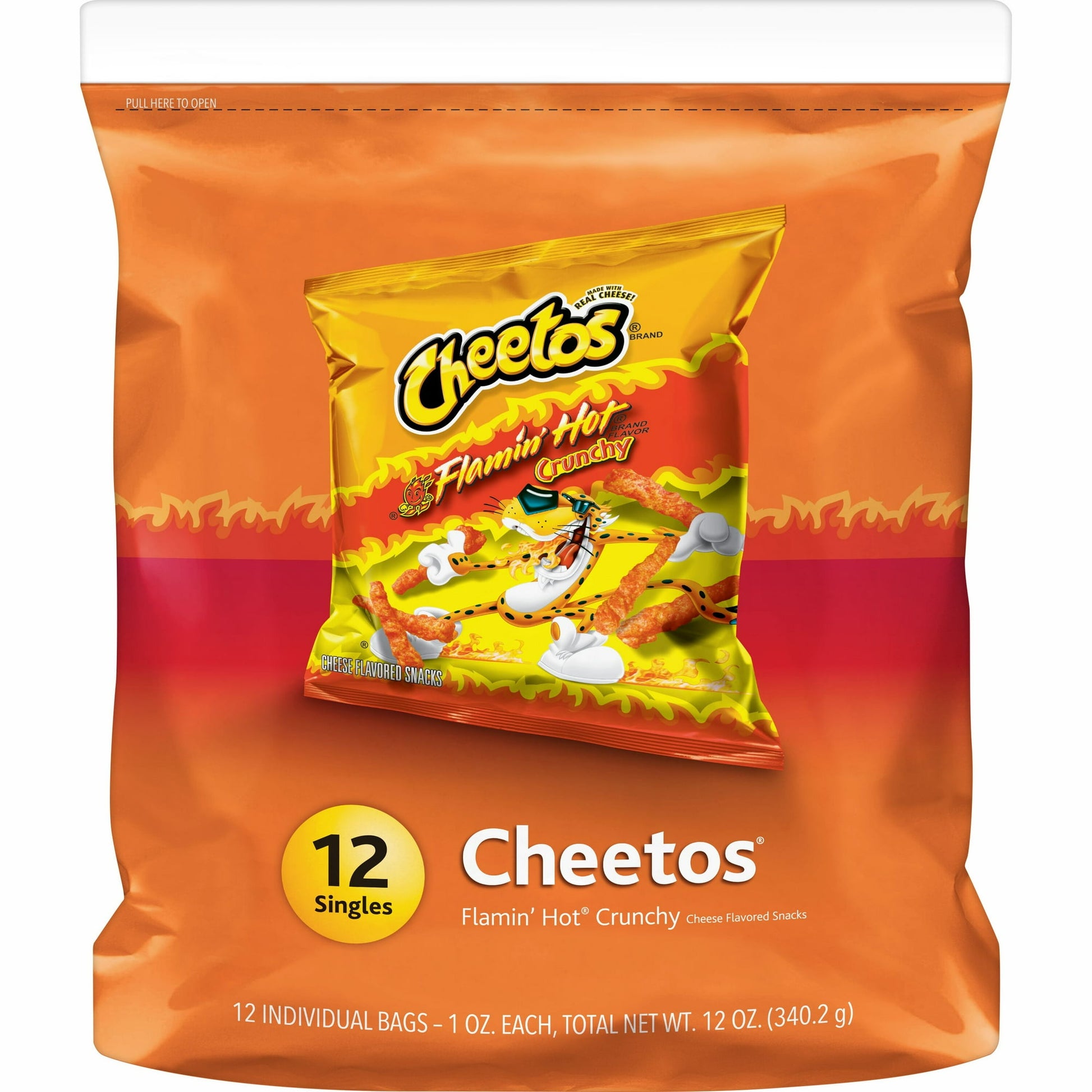 CHEETOS snacks are the much-loved cheesy treats that are fun for everyone! You just can't eat a CHEETOS snack without licking the "cheetle" off your fingertips. And wherever the CHEETOS brand and CHESTER CHEETAH go, cheesy smiles are sure to follow. Shelf-Stable. Multipack Snacks. Frito-Lay Puffed Snack Chips. Perfect for your next on-the-go adventure!