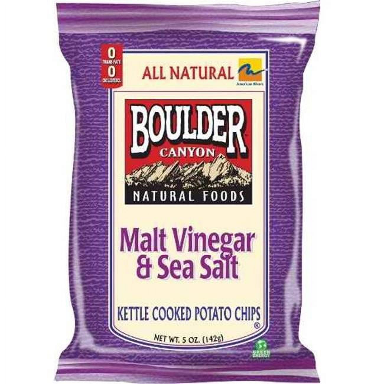 The Boulder Canyon Malt Vinegar & Sea Salt Potato Chips have proven to be a true consumer favorite due to their intense flavor, vinegar bite and fine balance of salt. The malt vinegar makes them stand out among other salt and vinegar chips, providing a mildly tart, slightly sweet flavor that keeps you coming back for more. These come in a 2-ounce bag.