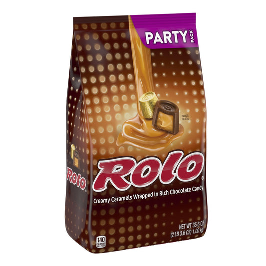 "Roll" into the delicious flavors of ROLO rich chocolate caramels candy. Tear this bulk party pack open to uncover tiny, blissfully delicious treats, then pour them into your favorite candy dish to share with friends, co-workers and family members. These well-loved candy morsels are individually wrapped and convenient enough to pack into your purse, briefcase, car, lunch box and front pocket for quick snacking moments. And as if ROLO rich chocolate caramel candies weren't already amazing on their own, you c