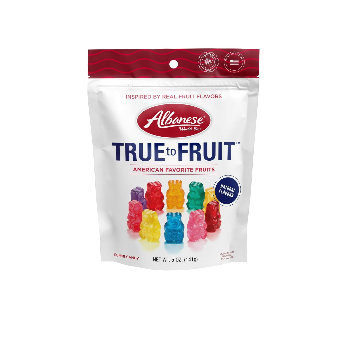 Discover the incredible taste of Albanese World's Best True to Fruit American Favorite Fruits! This 5 oz bag is packed with real fruit flavor that's sure to delight your taste buds. From juicy cherry to tangy orange, each chewy piece captures the essence of its fruit counterpart. Made with care and quality ingredients, these fruity treats are perfect for snacking, sharing, or gifting. Experience the true essence of fruit with Albanese American Favorite Fruits today!