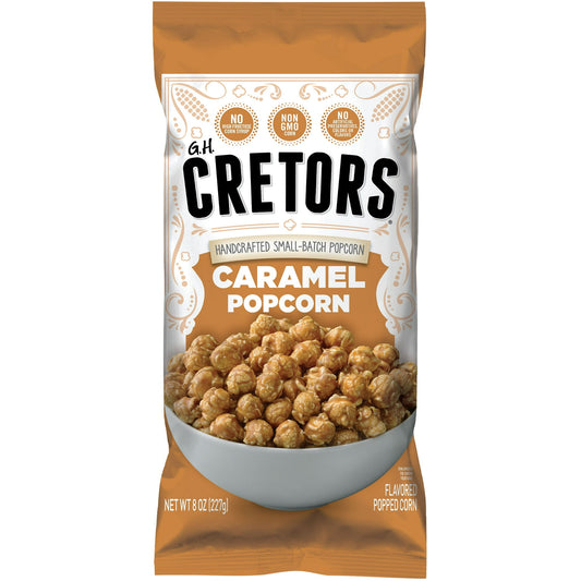 It all began in 1885 when Great Grandpa Cretors invented the popcorn machine and the family began perfecting the art of popping corn. His 'modern machine' appeared at the Chicago Columbian Exposition in 1893, and for five generations They've followed in his corn-popping footsteps, taste-testing recipes around their kitchen table. Today G.H. Cretors makes their Caramel Corn just like Great Grandpa did - in old-fashioned copper kettles, one batch at a time. They use 100% natural ingredients to create the crun