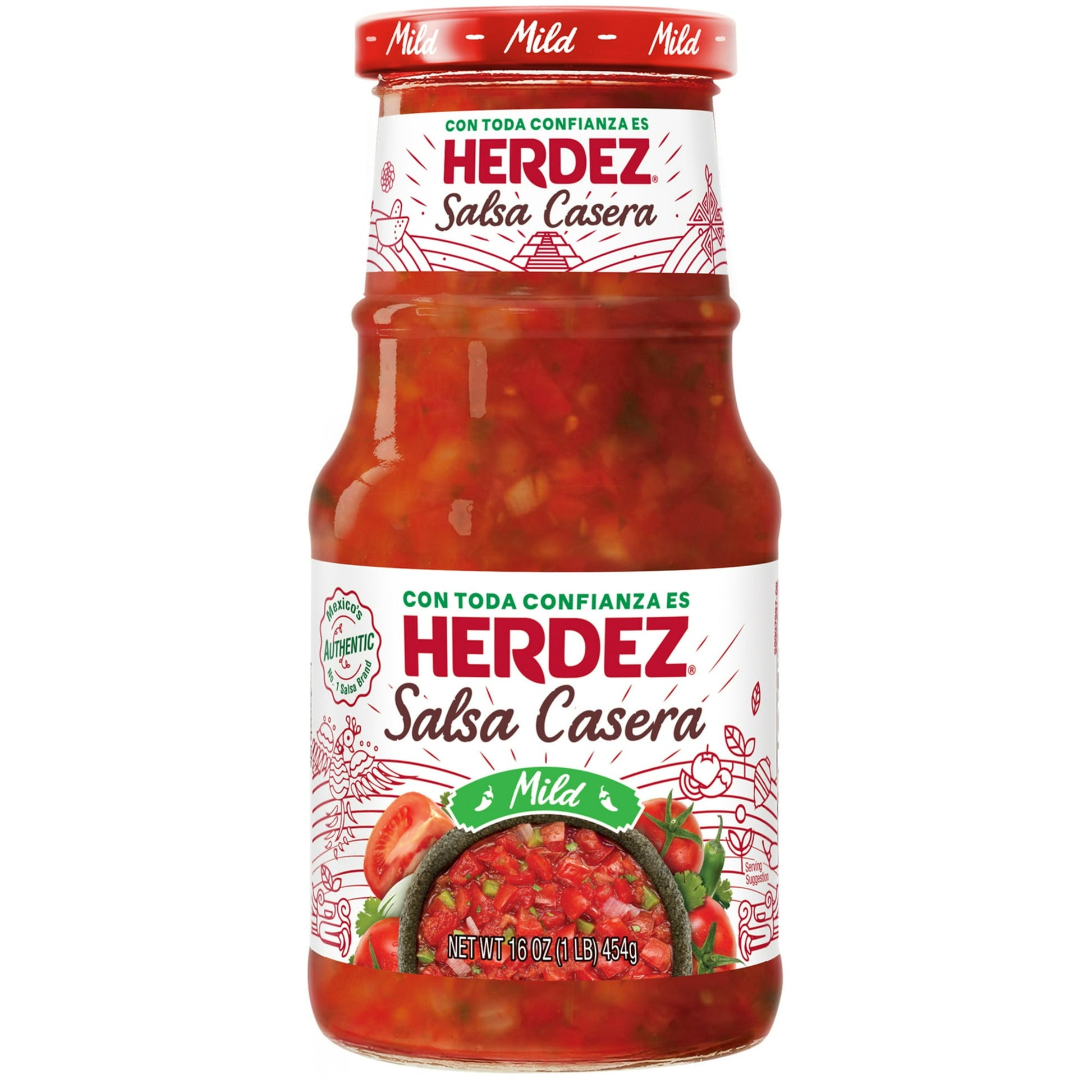 Dip into bold, rich flavor and endless possibilities with HERDEZ Salsa Casera Mild. It's the perfect blend of fresh-tasting salsa featuring a craveable combination of sweet tomatoes, onion, cilantro and jalapeño peppers. Refreshing hints of citrus and herbal notes of cilantro turn up the taste on everything from fish tacos, vegetable wraps, beef enchiladas, garden salads, and even egg dishes. It's an ideal pantry staple that makes a tasty topping for snacks or entrees, and pairs perfectly with chips and gua