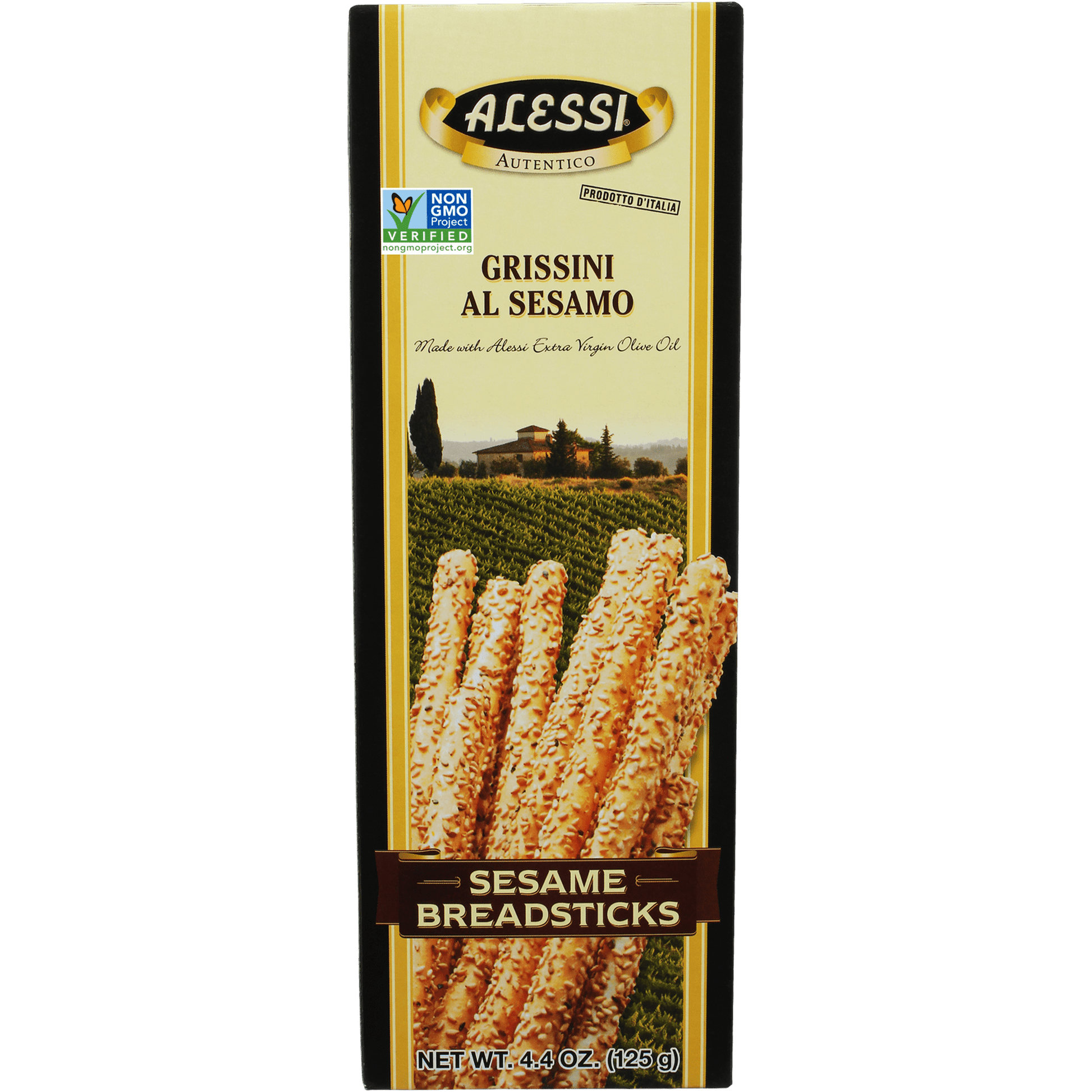 The origins of breadsticks date back to 1679 when a baker named Brunero Antonio, from Turin, Italy, was faced with the task of developing a bread suitable for the sick child of a king. Through much trial and error, Mr. Antonio developed crisp and delicate fingers of bread that we recognize today as breadsticks. Our imported Alessi Breadsticks are made with the same Turin style recipe of centuries ago. We use only the highest quality ingredients, including our own Alessi Extra Virgin Olive Oil. Enjoy Alessi 