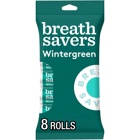 Pop in a sugar free breath mint when you need a cooling zing of wintergreen flavor. Enjoy the confidence of knowing these mints will neutralize your bad breath and rejuvenate your mouth no matter what the day throws at you. BREATH SAVERS sugar free wintergreen flavored breath mints are the perfect minty treat when you need it most — especially after a cup of coffee or a large meal full of garlic and onion! Keep a roll wherever you are for the peace of mind that your breath is always covered. Keep them in yo