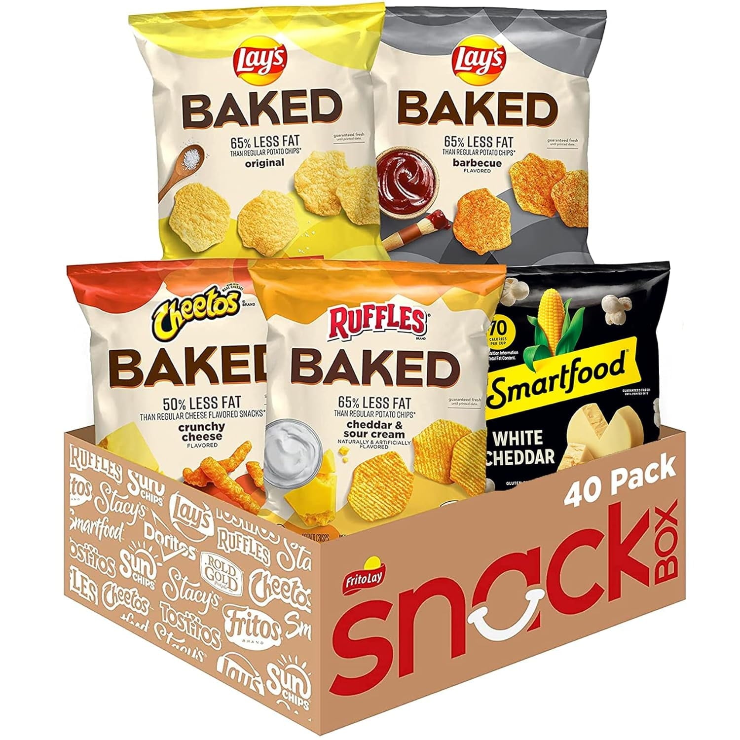 Frito-Lay Variety Packs provides the perfect portion size and variety to keep your entire family happy. No matter what the occasion from stocking the pantry, to your next family party, to the lunch box, or even a desk break, all you have to do is grab a pack and go! These snacks are shelf-stable, individually packaged, and ready to bring along on your family's next adventure. Shelf-Stable / Ambient. Multipack Retail Packaging. Frito-Lay Chips and Snacks. Perfect for on the go snacking and adventures the who