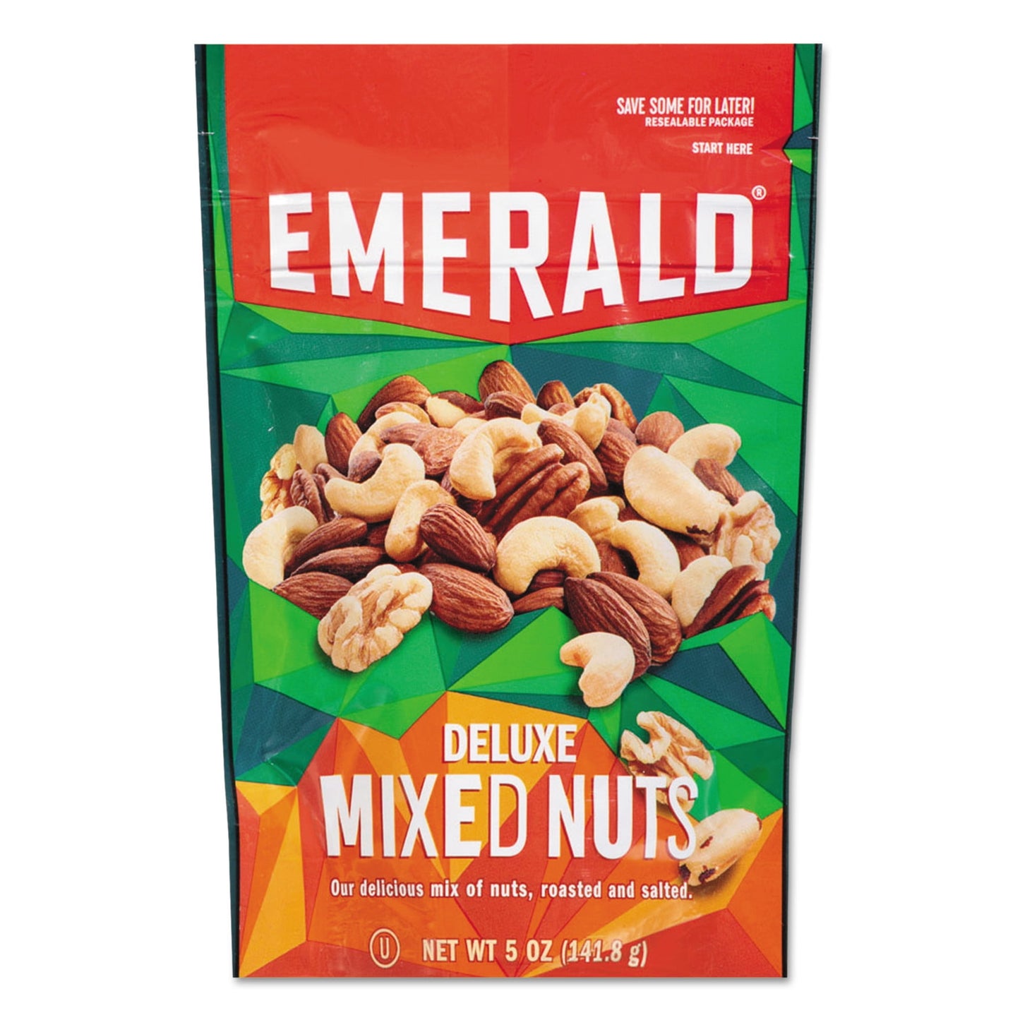 A natural source of protein, vitamins and minerals that give you a boost of energy. Perfect size to take with you on the go. Food Type: Trail Mix, Nuts & Seeds; Flavor: Deluxe Mixed Nuts; Capacity (Weight): 5 oz; Gluten Free: Yes.