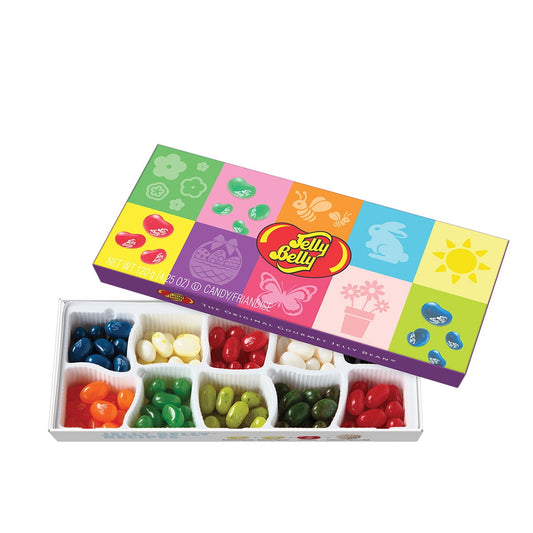 10 Flavor Spring Gift Box by Jelly Belly. 10 assorted flavors of beans like Very Cherry and Buttered Popcorn.