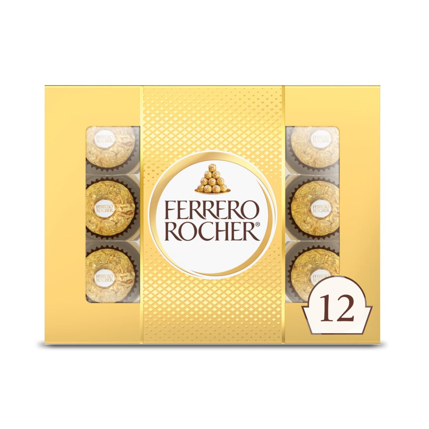 Ferrero Rocher's milk chocolate gift box offers a unique taste experience of contrasting layers: a whole crunchy hazelnut in the heart and a delicious, creamy hazelnut filling surrounded with milk chocolate, crispy wafers and gently roasted hazelnut pieces. And thanks to its signature golden wrapper, Ferrero Rocher is even more unique and special. The iconic original. Celebrate the moment with Ferrero Rocher. Since the 1940s, Ferrero has delighted consumers with premium, one-of-a-kind chocolate treats, sati