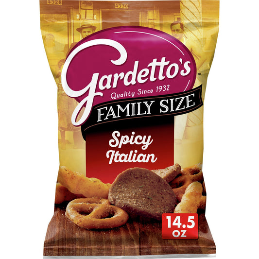 Gardetto’s – the pretzels, the rye crackers, the breadsticks, the secret spices. You know them, you love to crunch them, but did you know Gardetto’s started as a family bakery? Based on an authentic family recipe. Throw in some snack bits and blend of special seasoning, and you’ve got the boldly flavored snack mix we know today. A uniquely delicious savory and salty snack with a blend of special seasonings. Not your standard pub mix, trail mix, or bar snack. Endless taste and texture combinations make it th