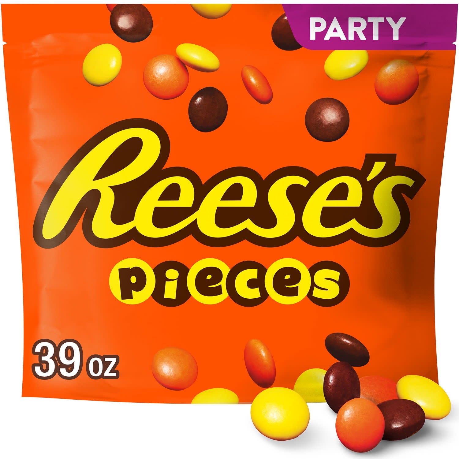 REESE'S PIECES peanut butter candy is as close as you can get to perfection. Imagine taking the classically loved REESE'S peanut butter and smashing it down into tiny pieces of goodness covered with colorful, crunchy candy shells! There's just something about the sound of pouring REESE'S PIECES sweets into your hand during your favorite movie or grabbing some as you walk out the door. Speaking of, keep your covered candy bowls filled with crunchy, delicious REESE'S PIECES peanut butter candy. Your friends a