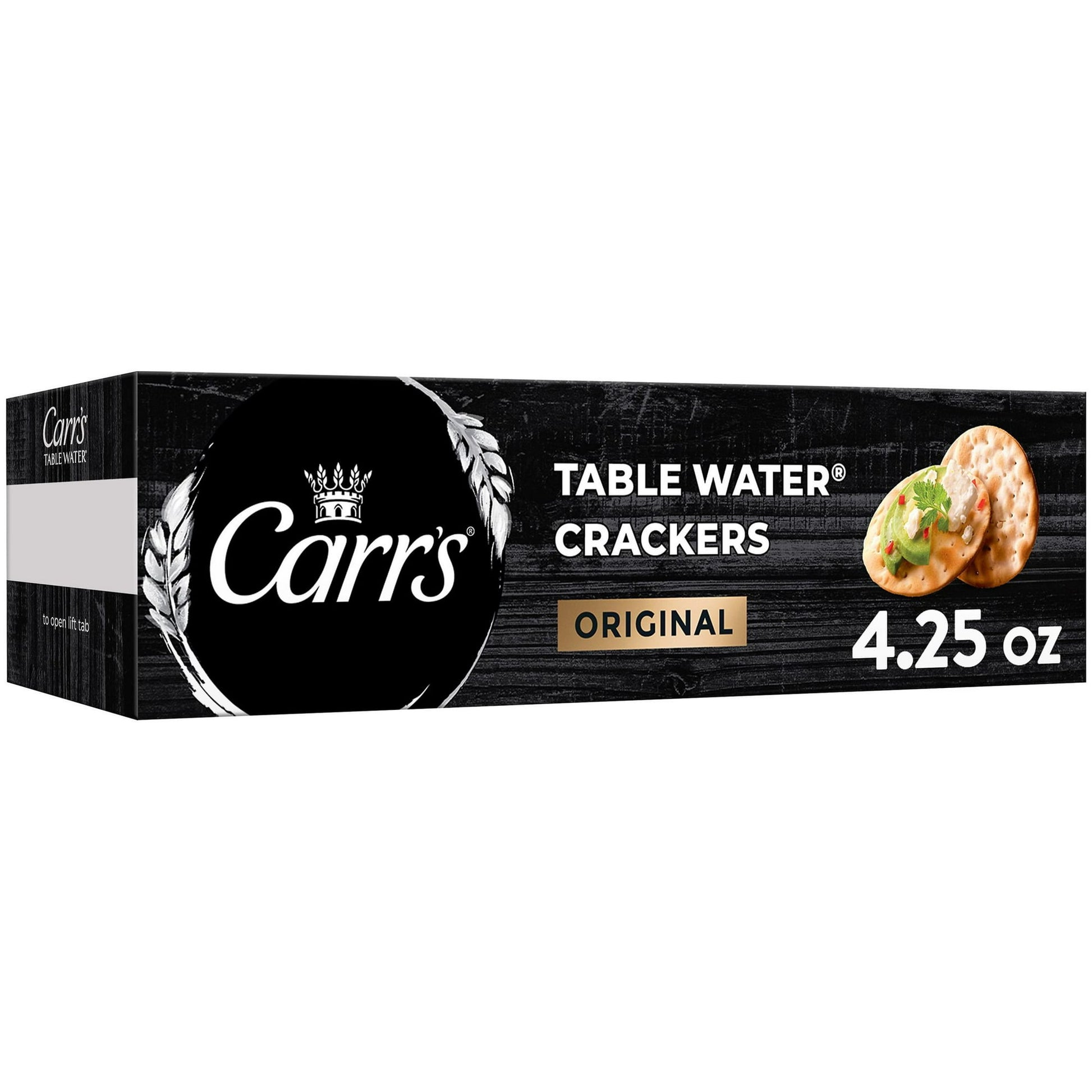 Delicious and delightfully crisp, Carr's Original table water crackers are made with quality ingredients and baked to perfection for a flavorful, flaky bite that's irresistible on its own or when paired with your favorite toppings. With a delicate texture and pleasant, enticing flavor, these table water crackers make a wonderful canvas for your favorite toppings and dips including cheeses, fruit preserves, deli meats, and more; Carr's crackers are the perfect addition to party platters for any occasion, fro