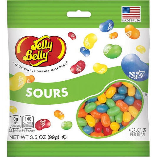 This pack of Jelly Belly Jelly Beans contains a variety of five different fruit-flavored sours. It has classic fruit tastes like sour apple, sour cherry, sour grape, sour lemon and sour orange. This mix is ideal to keep in a kitchen or desk candy jar or to put in your travel bag or purse. Take this anywhere with you for an afternoon treat or snack. These gourmet jelly beans are the perfect gift for the sour candy lover.