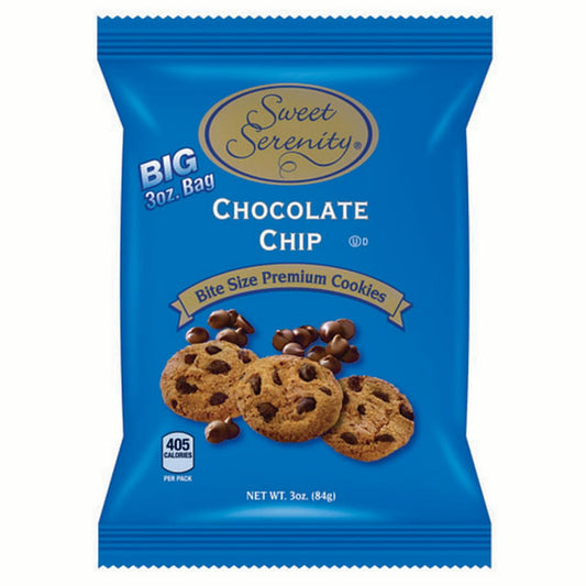 Indulge in a little decadence with Sweet Serenity Cookies. The irresistibly crunchy texture paired with Ghiradelli chocolate is simply irresistible. Pair them with a glass of milk or a cup of coffee or tea for the ideal snack. These bite-size gourmet chocolate chip cookies are packaged in convenient 3 oz bags, so you can bring them along in a lunch or keep them in a purse or a backpack for a treat while on the go. Adults and kids alike will enjoy the scrumptious taste.