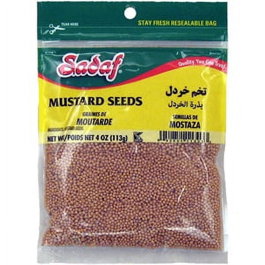 Sadaf Mustard Seeds, 4 Oz Mustard Seed is used in pickling spices for vegetables and meats. Mustard is used in French, German, Scandinavian, and Irish cuisine. Packed on shared equipment with wheat, tree nuts, soy and sesame. Product is Kosher certified. Product of the USA. Conveniently packaged in a resealable bag.