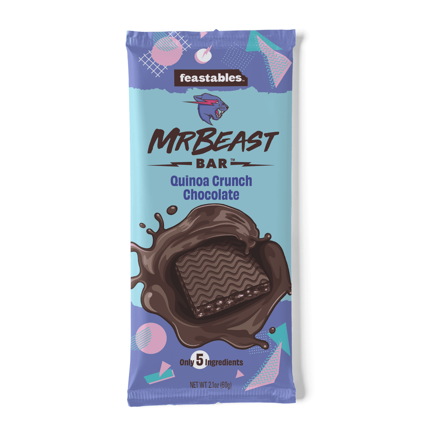 Feastables is on a mission to change the way you snack. We’ve created delicious snacks with ingredients you can trust. Founded by MrBeast (aka Jimmy Donaldson), our chocolate will not only level up your day, but it will leave you wondering how you can get your hands on more. Blended to make a smooth, creamy and delicious chocolate candy, Feastables bars will melt in your mouth with every bite.