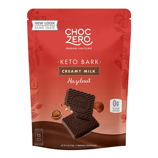 ChocZero -Milk Chocolate Keto Bark Sugar Free Almond - 6 oz. A delicious dark chocolate bar sweetened with monk fruit instead of sugar: experience sweet confections again with ChocZero's stone-ground Milk Chocolate Almond Keto Bark. Low carb: 2g net carbs per ounce Packed with delicious almonds Perfect for cocoa lovers Sweetened exclusively with monk fruit: all natural and zero glycemic Both almonds and cocoa are known for their health benefits.