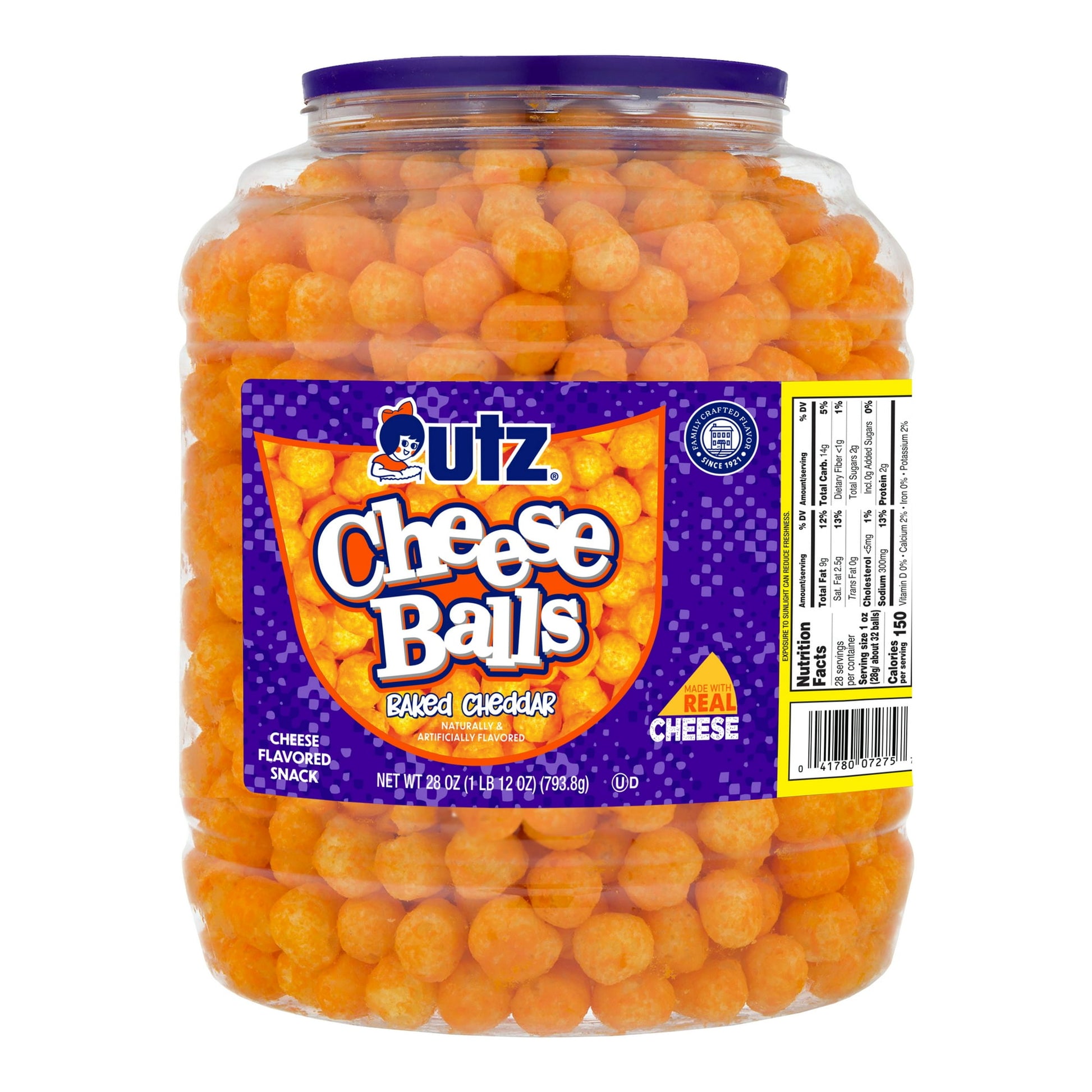 Get ready to embark on a cheese-filled journey of epic proportions with Utz Cheddar Cheese Balls! These golden spheres of cheesy goodness capture the essence of indulgence and comfort in every bite. Whether you are planning a cozy movie night, gathering with friends and family, or simply craving some cheese-packed delight, Utz Cheddar Cheese Balls are the ultimate cheesy satisfaction. Dive into this ocean of cheddar goodness and elevate your snacking experience to new heights! With this generous 28 oz barre