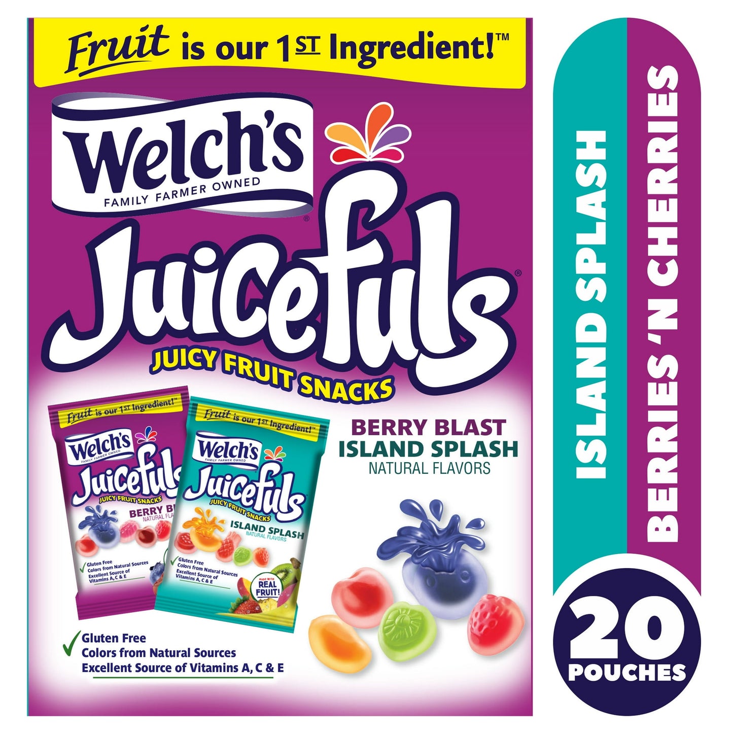 Your favorite fruit snack now with a splash! Open up NEW Welch's Juicefuls and find the wonders of Juice and Real Fruit combined.