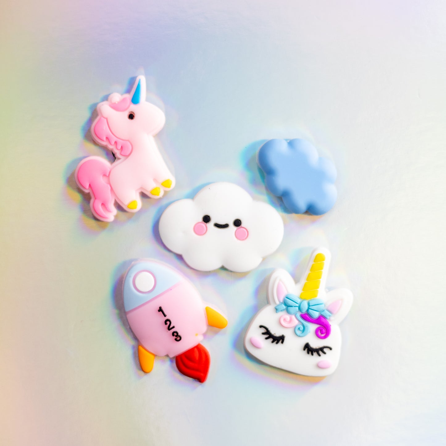 Unicorn Kawaii, 3D Fridge Magnets (5 Pieces Set)