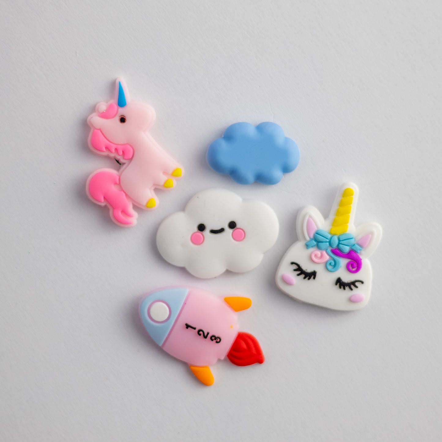 Unicorn Kawaii, 3D Fridge Magnets (5 Pieces Set)