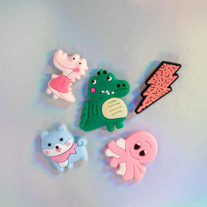 Cute Dinosaur, Octopus, Dog Mixed, 3D Fridge Magnets (5 Pieces Set)