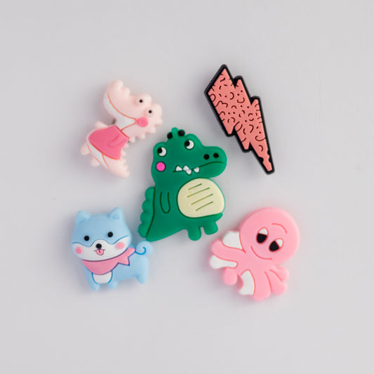 Cute Dinosaur, Octopus, Dog Mixed, 3D Fridge Magnets (5 Pieces Set)