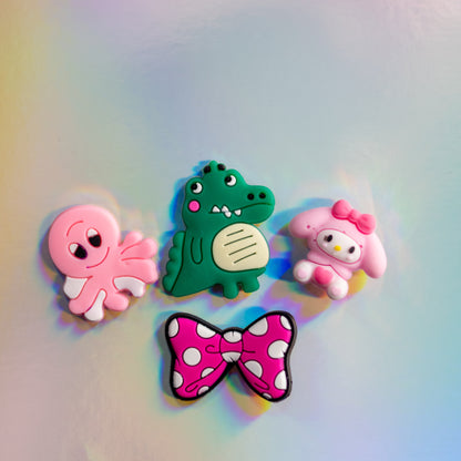 Cute Sanrio, Dinosaur, Octopus, Minnie Ties, 3D Fridge Magnets (4 Pieces Set)