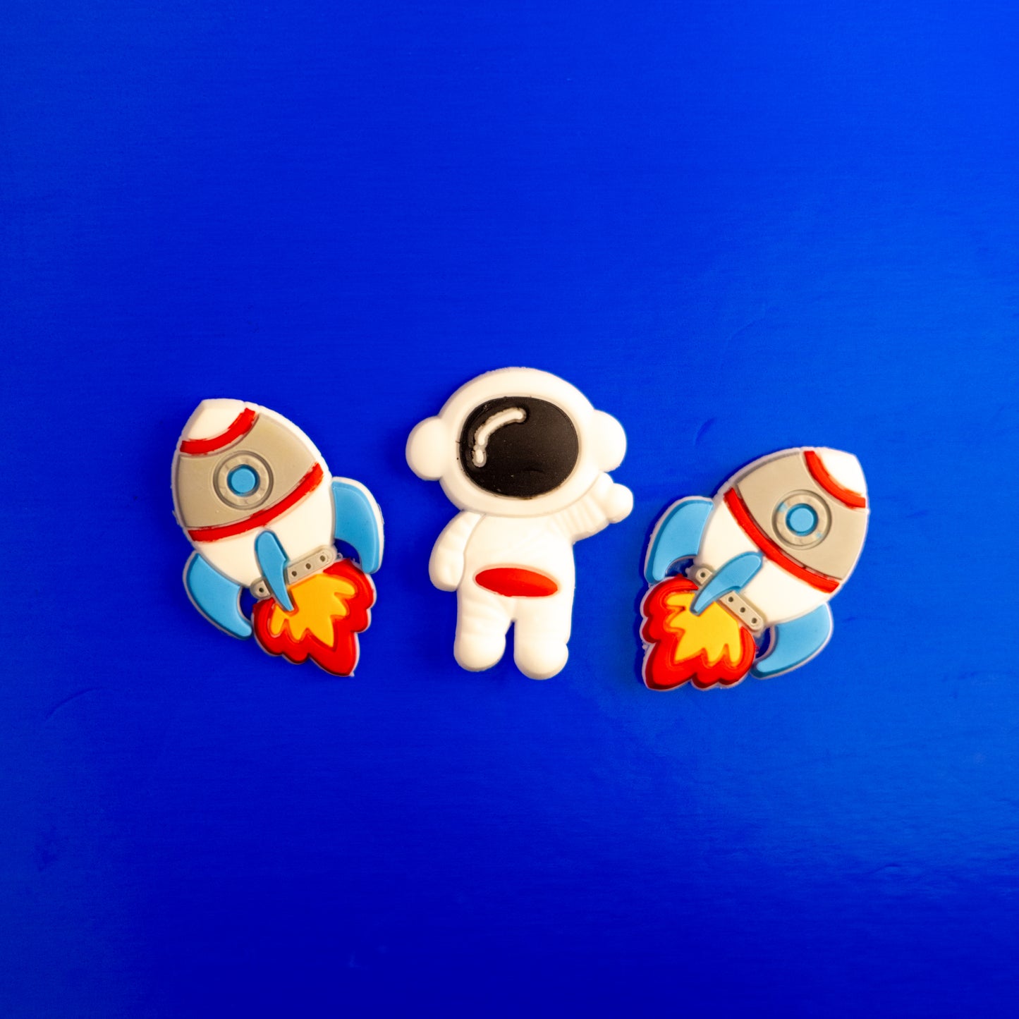 Cute Astronaut and Rockets, 3D Fridge Magnets (3 Pieces Set)