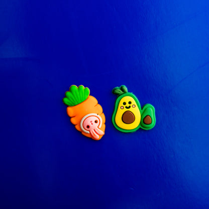 Avocado and Carrot, 3D Fridge Magnets (2 Pieces Set)