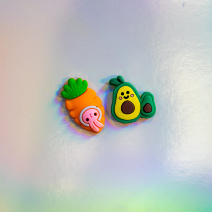 Avocado and Carrot, 3D Fridge Magnets (2 Pieces Set)