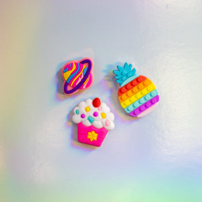 Cute Pineapple Ice cream Sweetness, 3D Fridge Magnets (3 Pieces Set)