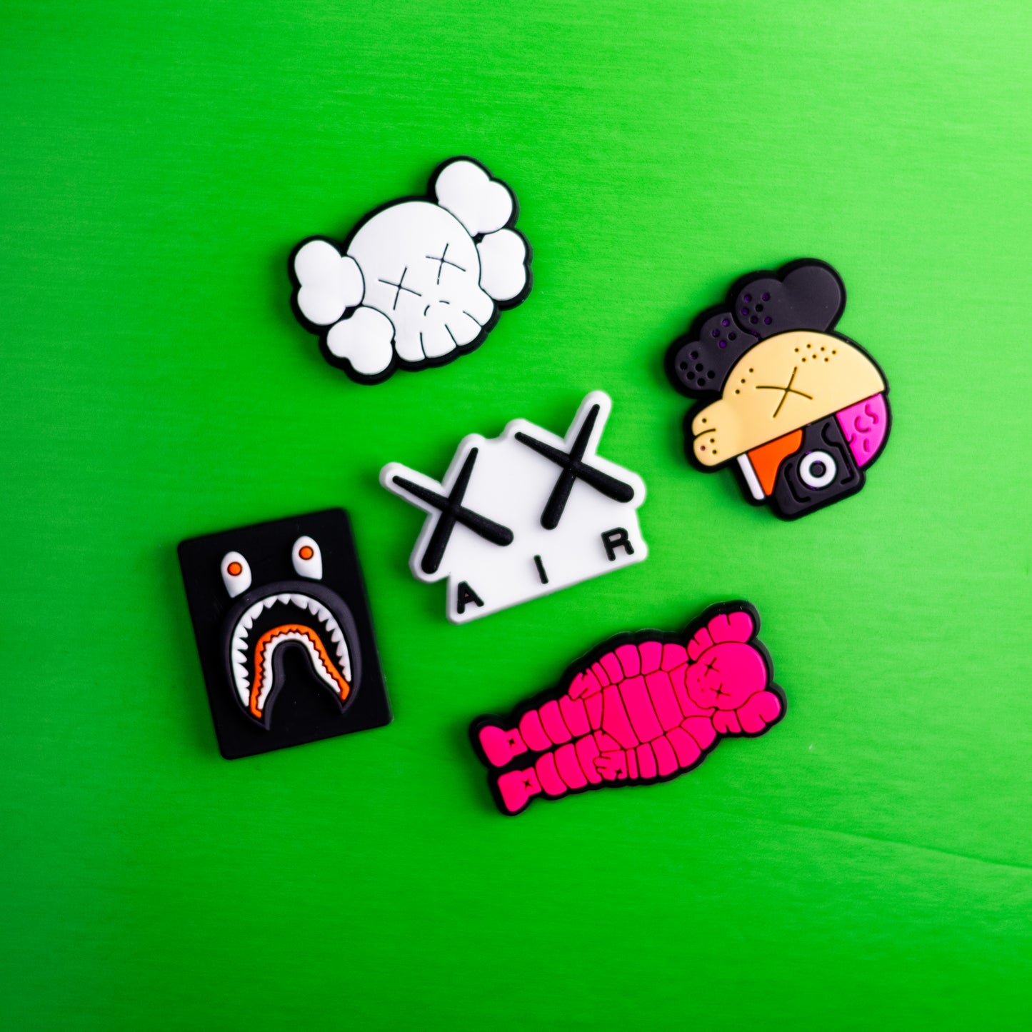 Kaws Art, Skulls, XX Air, 3D Fridge Magnets (5 Pieces Set)