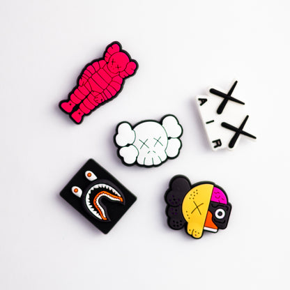 Kaws Art, Skulls, XX Air, 3D Fridge Magnets (5 Pieces Set)