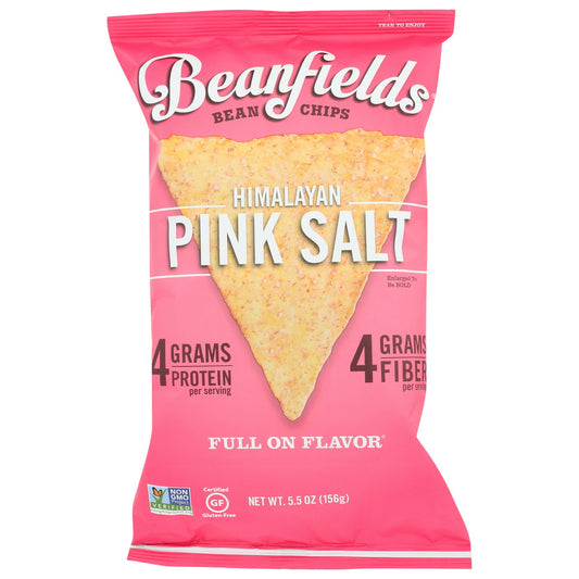 Full on Flavor® Himalayan Pink Salt is like is like the spiritual experience of snacks. The unique glistening pink salt from the far reaches of the globe will enlighten your taste buds and turn "Yums" into "Oms" (when eaten with meditation). So when someone asks if you want to come over you can tell them "Namaste home and eat all these chips!" Beanfields® Say "Hello" to The Bold® Bean Chip These Tasty Chips Deliver the Perfect Combination of Flavor and Crunch. Made with Ingredients that Are Non-GMO Gluten-F