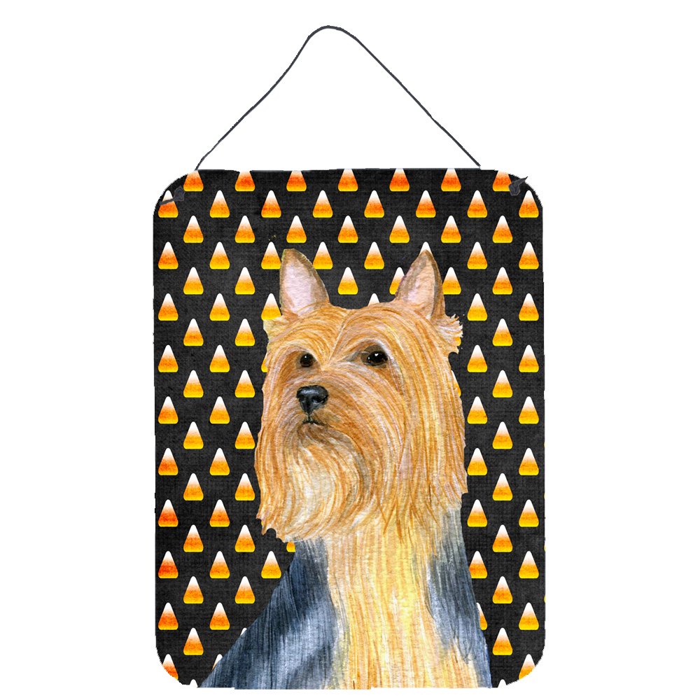 Silky Terrier Candy Corn Halloween Portrait Wall or Door Hanging Prints Wall or Door Hanging Prints featuring breed specific Silky Terrier artwork from one of our artists or graphic designers. Celebrate the Halloween holiday with this Halloween decorative Metal Print. This Wall or Door Hanging Prints is from Carolines Treasures collection Candy Corn Halloween. Indoor or Outdoor Aluminum multicolor artwork prints will add a special touch to your kitchen bath front door office outdoor patio porch or any other