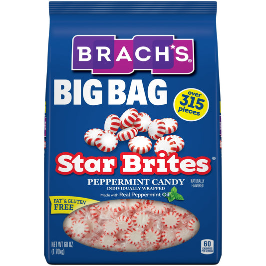 Brach's Star Brites Hard Candy is a deliciously sweet candy, loved among candy fanatics. This old fashioned candy brings a refreshing taste of nostalgia to your tastebuds old school candy fun. The fresh mint hard candy taste will keep you coming back for more. A classic fun candy experience that begs to be shared with friends, family, and co-workers. Each individually wrapped piece of hard candy will spark beautiful, flavor-filled moments. Brachs peppermint candy is made with real peppermint oil to make eve