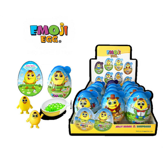 Imex Emohi Egg Giant Gummies is a Delicious Enjoyable Giant Emogi Egg with 2 cups of gummies, 2 Educational Toys inside, Educational Paper Game, Nuts Free and BPA Free