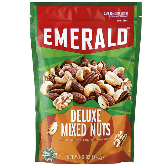 Emerald Deluxe Mixed Nuts 5.5 oz Bag Expiration Date Always Fresh