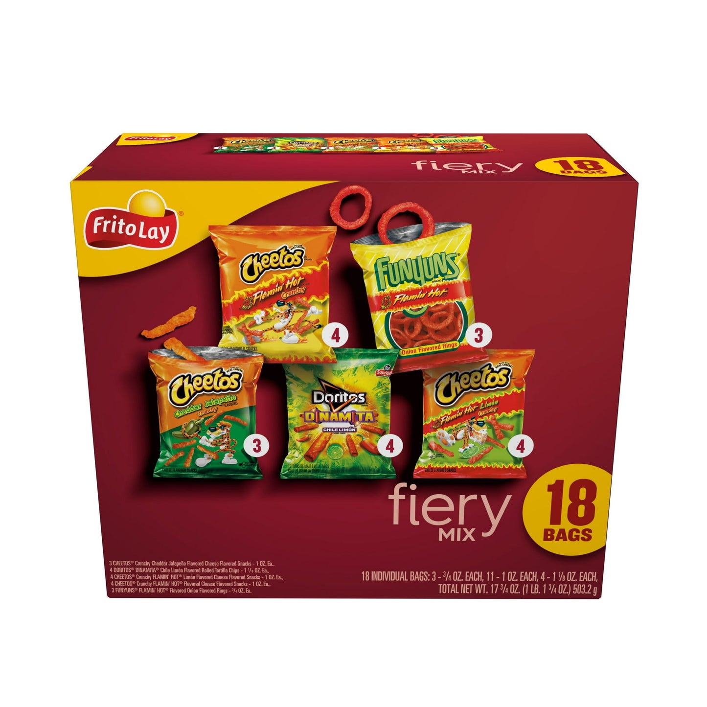 Frito-Lay Variety Packs provides the perfect portion size and variety to keep your entire family happy. No matter what the occasion from stocking the pantry, to your next family party, to the lunch box, or even a desk break, all you have to do is grab a pack and go! Shelf-Stable / Ambient. Multipack Retail Packaging. Frito-Lay Chips and Snacks. Perfect for on the go snacking and adventures the whole family can enjoy!