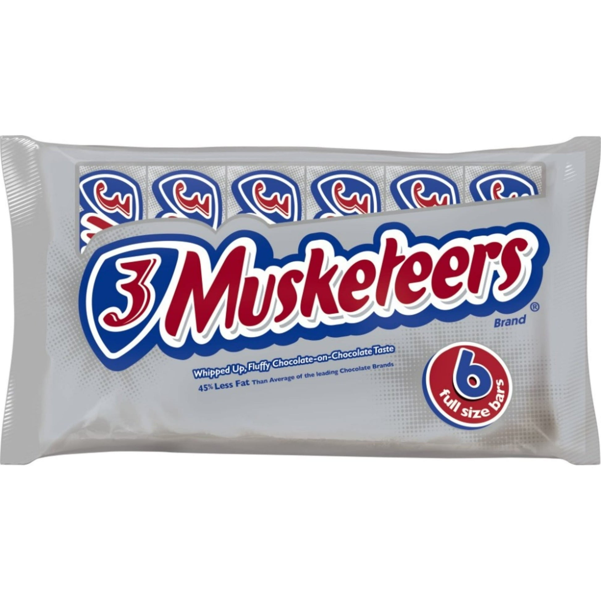 For a satisfyingly whipped up, fluffy chocolate treat, look no further than 3 MUSKETEERS Candy Bars. Each 3 MUSKETEERS Chocolate Bar is made of a light, fluffy, whipped chocolate center enrobed in rich milk chocolate. Enjoy this chocolate-on-chocolate treat simply unwrapped or incorporate into your favorite dessert recipes. 3 MUSKETEERS Candy is the perfect amount of chocolate, fluffy and Musketeer! Keep a pack of 3 MUSKETEERS Candy Bars in your kitchen or office for a delicious treat that's perfect for sha