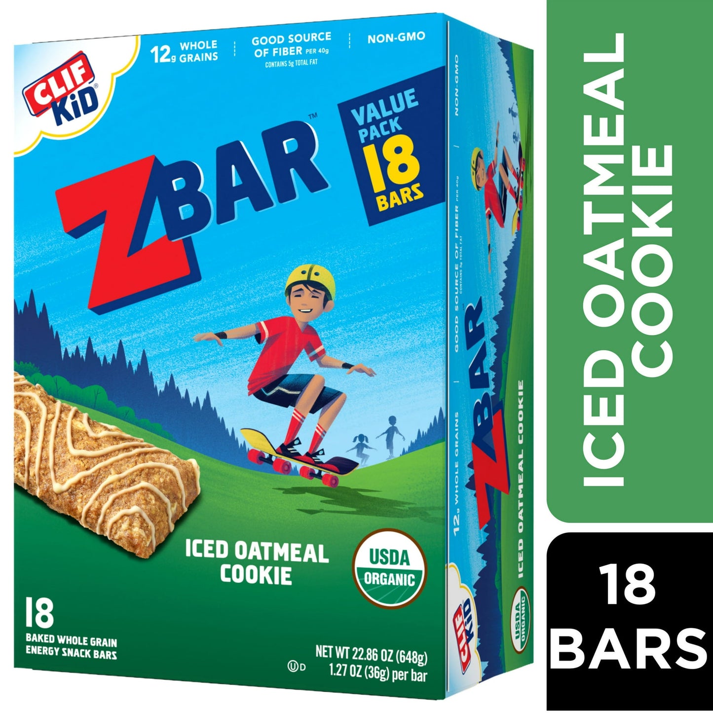 Crafted specially for active kids, Zbar (formerly Clif Kid) granola bars are lunchbox-ready with a chewy, soft-baked texture. Made with ingredients like wholesome rolled oats, these USDA certified organic granola bars have 10-12g whole grains per bar. Zbar Iced Oatmeal Cookie soft-baked snacks bars are non-GMO with no high fructose corn syrup and no artificial flavors, colors, or preservatives.