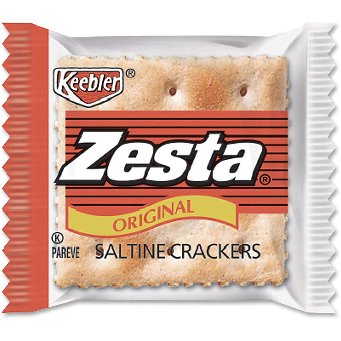 Enjoy a quick snack with Keebler Zesta Saltine Crackers. They are ideal for lunchrooms and breakrooms. You can use them to accompany salads, soups and more. These Keebler crackers can also be broken up and put into your favorite chili. They come in 2-count packages in a 500-count container, which makes a convenient addition to the condiments and supplies in a restaurant's pantry. Keebler saltine crackers are fat-free and cholesterol-free. Enjoy them without needing to be so concerned about your diet. You ca